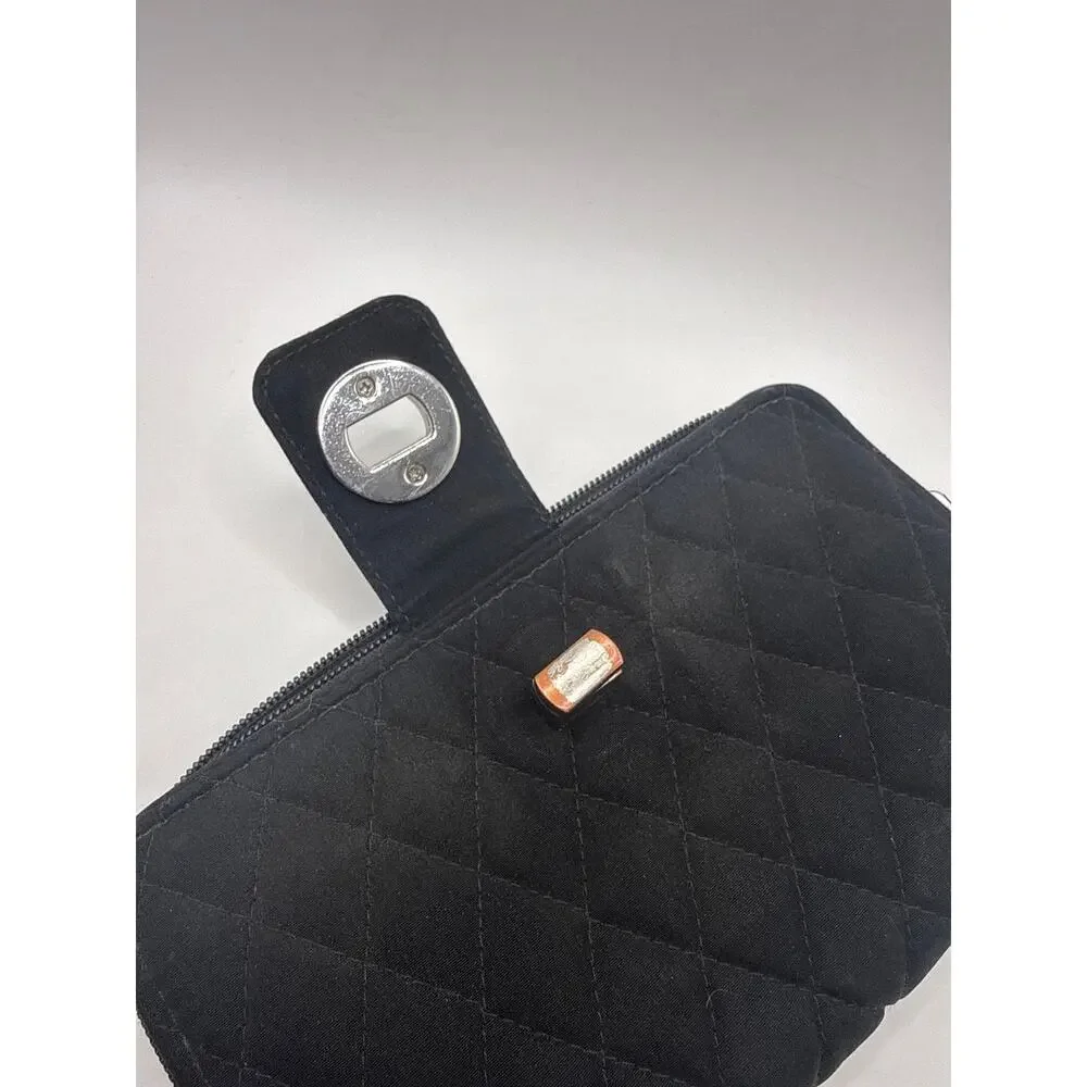 Vera Bradley RFID Turnlock Zip Organizer Wallet Classic Black Microfiber - Picture 9 of 9